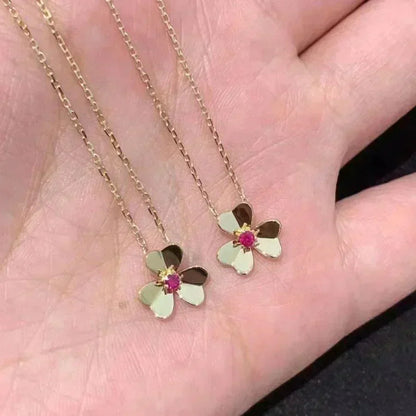 [AM]FRIVOLE FLORAL CHARM NECKLACE