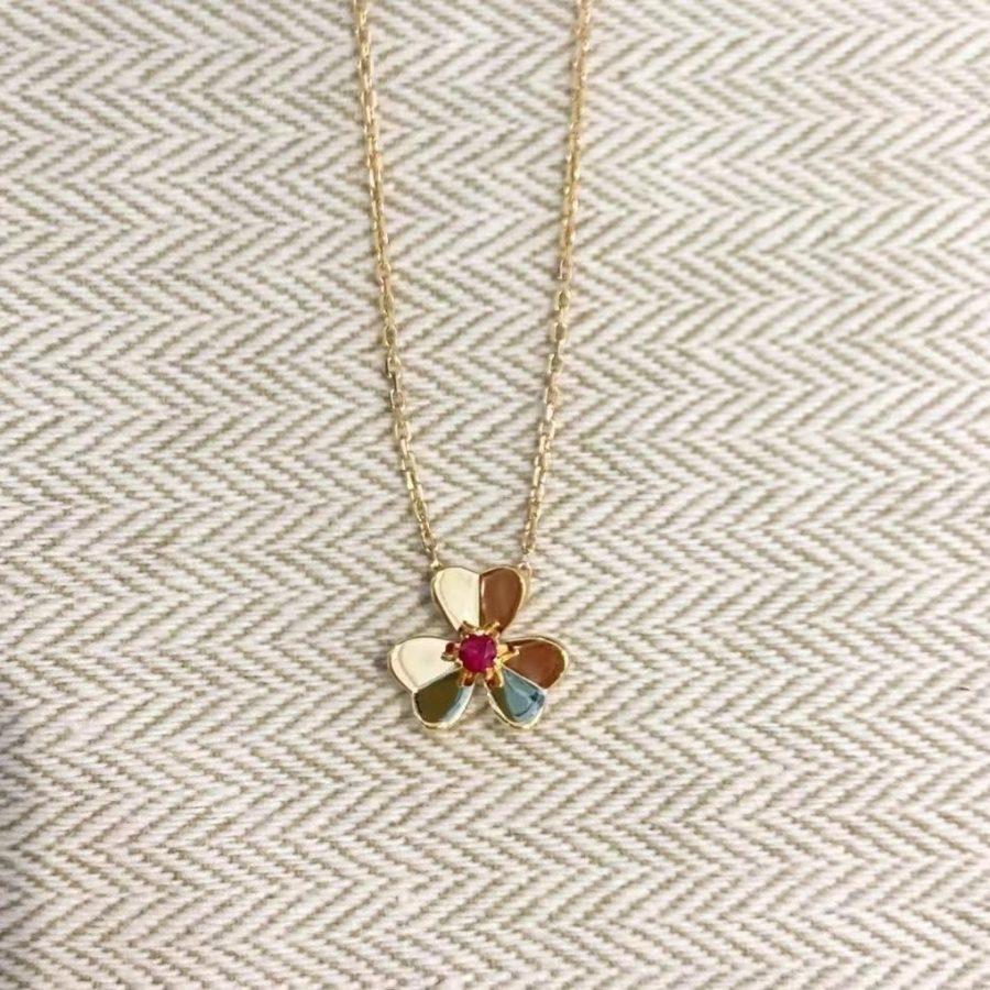 [AM]FRIVOLE FLORAL CHARM NECKLACE