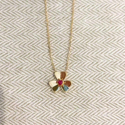 [AM]FRIVOLE FLORAL CHARM NECKLACE