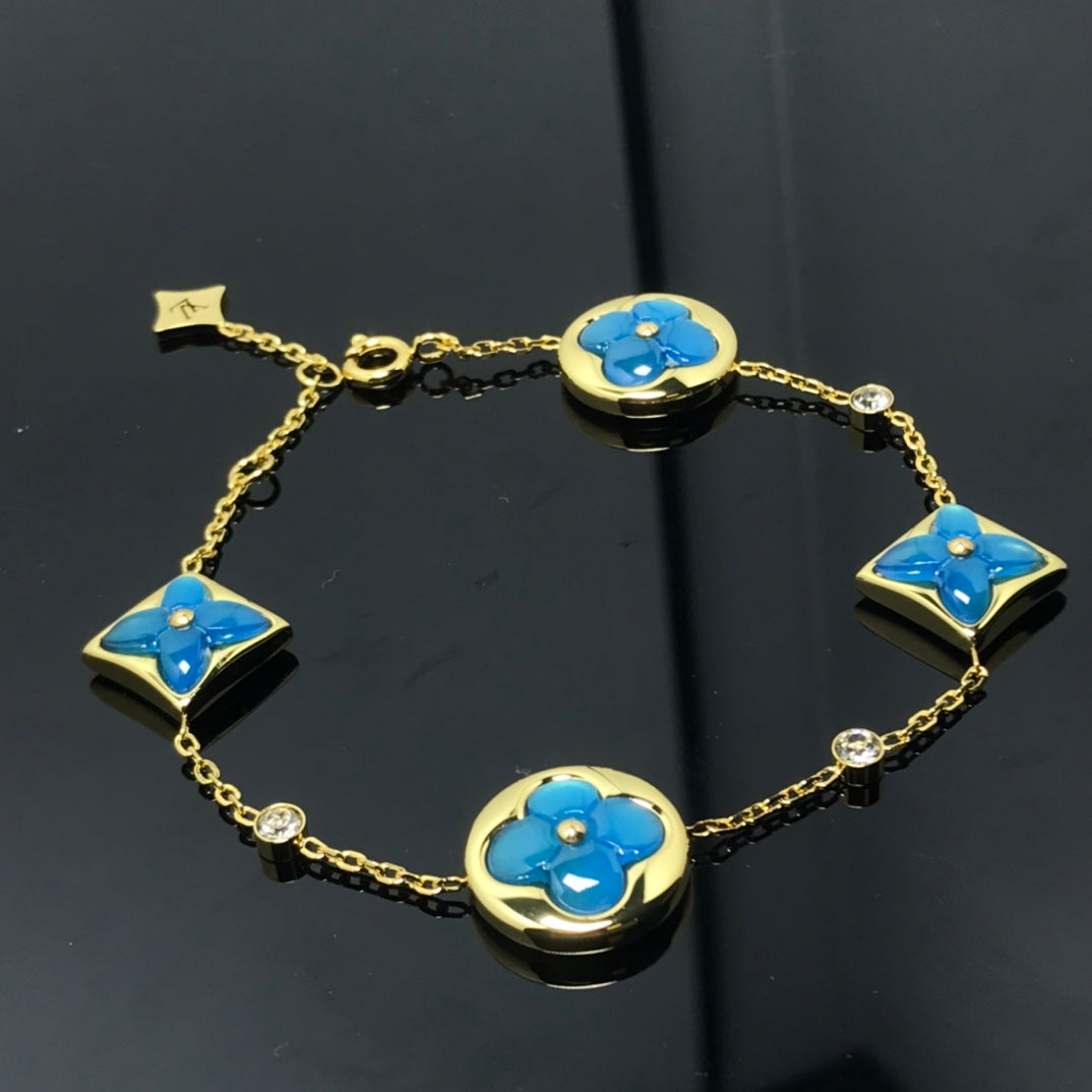 [AM]STAR AND SUN 4 MOTIF BLUE BRACELET