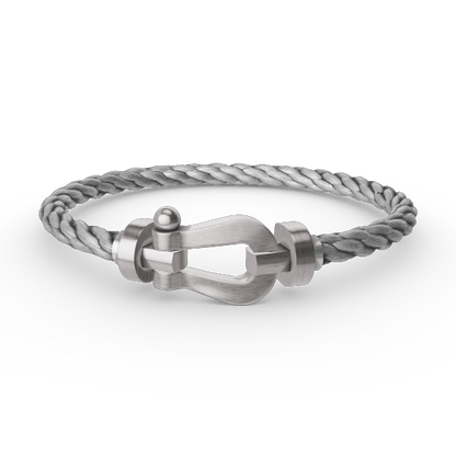 [AM]FORCE LARGE HORSESHOE BRACELET - WHITE GOLD