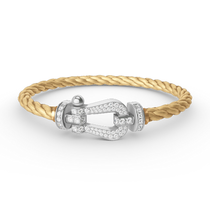 [AM]FORCE LARGE HORSESHOE FULL DIAMOND BRACELET - WHITE GOLD