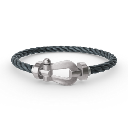 [AM]FORCE LARGE HORSESHOE BRACELET - WHITE GOLD