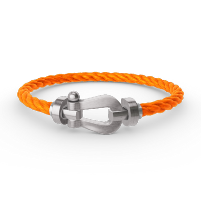 [AM]FORCE LARGE HORSESHOE BRACELET - WHITE GOLD