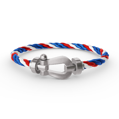 [AM]FORCE LARGE HORSESHOE BRACELET - WHITE GOLD