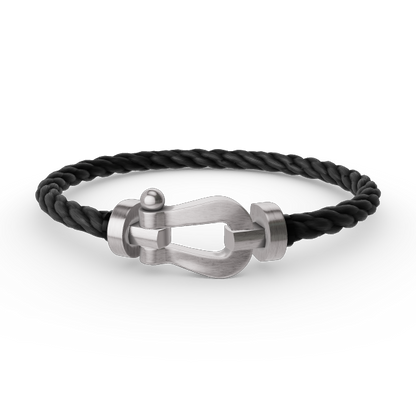 [AM]FORCE LARGE HORSESHOE BRACELET - WHITE GOLD