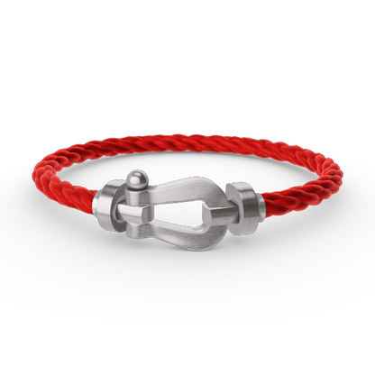 [AM]FORCE LARGE HORSESHOE BRACELET - WHITE GOLD