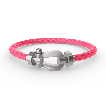 [AM]FORCE LARGE HORSESHOE BRACELET - WHITE GOLD