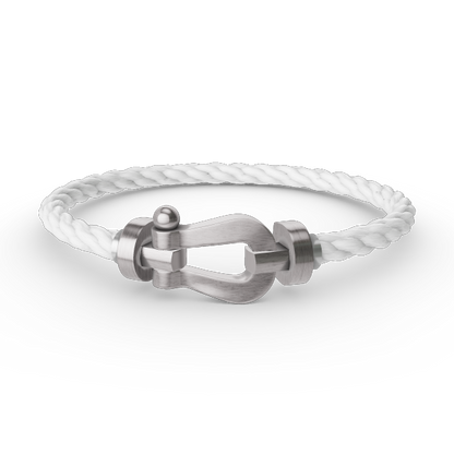 [AM]FORCE LARGE HORSESHOE BRACELET - WHITE GOLD