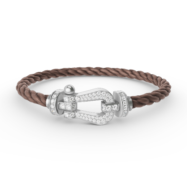 [AM]FORCE LARGE HORSESHOE FULL DIAMOND BRACELET - WHITE GOLD