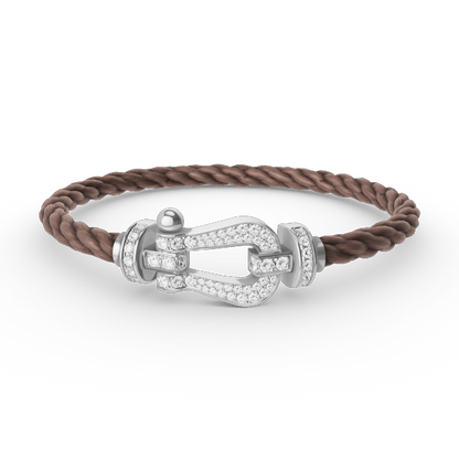 [AM]FORCE LARGE HORSESHOE FULL DIAMOND BRACELET - WHITE GOLD
