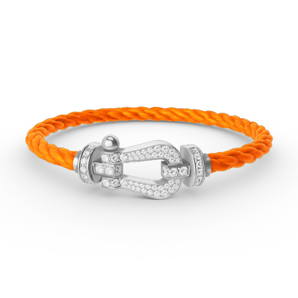 [AM]FORCE LARGE HORSESHOE FULL DIAMOND BRACELET - WHITE GOLD