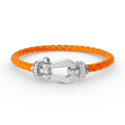 [AM]FORCE LARGE HORSESHOE FULL DIAMOND BRACELET - WHITE GOLD