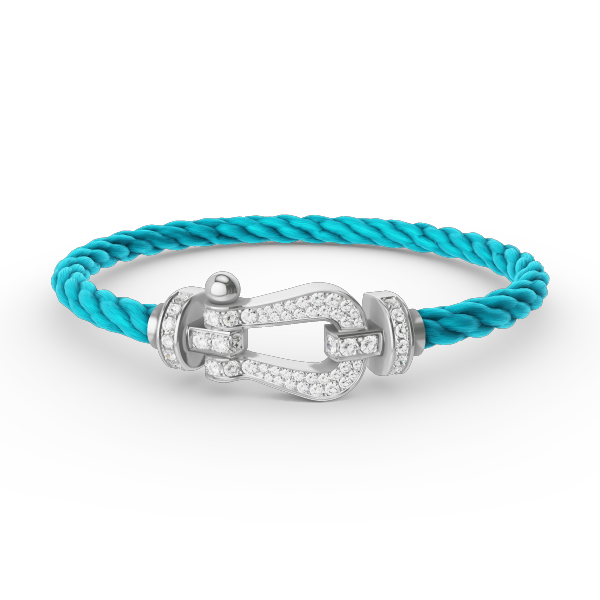 [AM]FORCE LARGE HORSESHOE FULL DIAMOND BRACELET - WHITE GOLD
