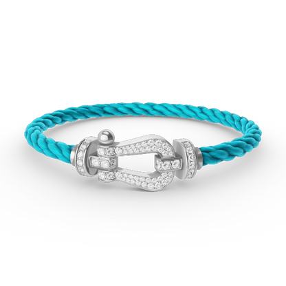 [AM]FORCE LARGE HORSESHOE FULL DIAMOND BRACELET - WHITE GOLD