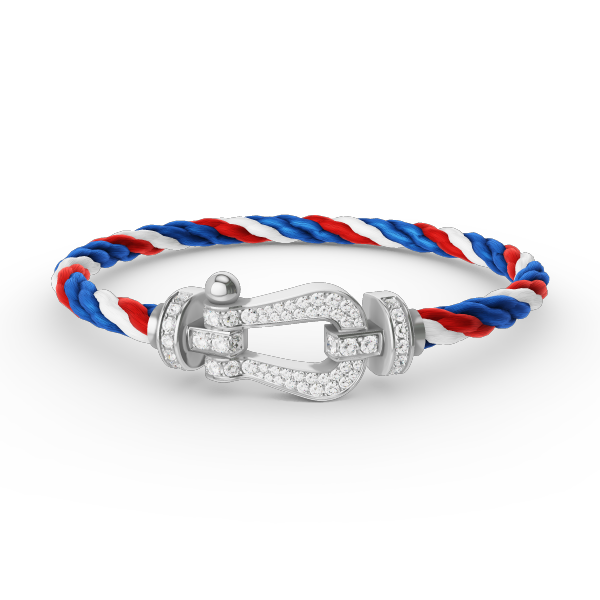 [AM]FORCE LARGE HORSESHOE FULL DIAMOND BRACELET - WHITE GOLD
