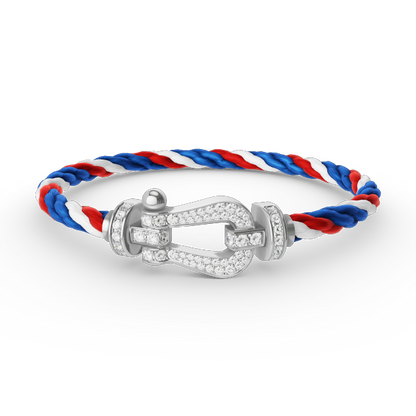 [AM]FORCE LARGE HORSESHOE FULL DIAMOND BRACELET - WHITE GOLD