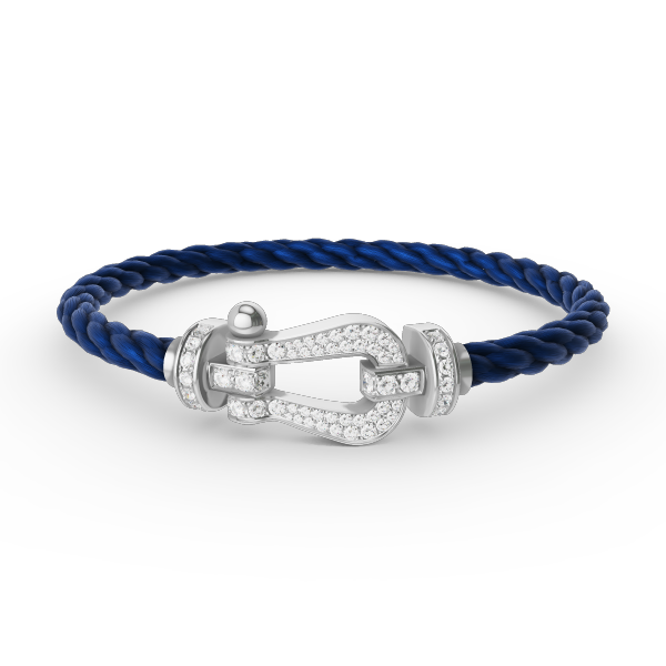 [AM]FORCE LARGE HORSESHOE FULL DIAMOND BRACELET - WHITE GOLD