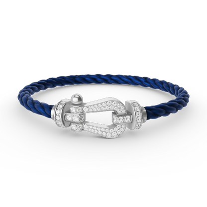 [AM]FORCE LARGE HORSESHOE FULL DIAMOND BRACELET - WHITE GOLD