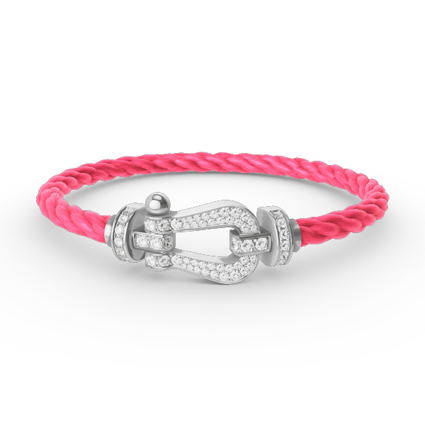 [AM]FORCE LARGE HORSESHOE FULL DIAMOND BRACELET - WHITE GOLD