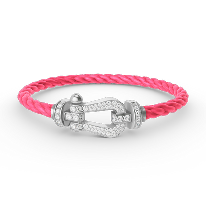 [AM]FORCE LARGE HORSESHOE FULL DIAMOND BRACELET - WHITE GOLD