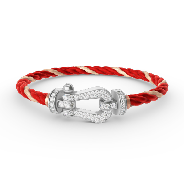 [AM]FORCE LARGE HORSESHOE FULL DIAMOND BRACELET - WHITE GOLD