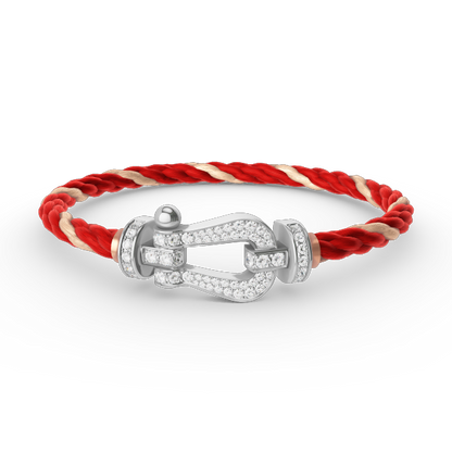 [AM]FORCE LARGE HORSESHOE FULL DIAMOND BRACELET - WHITE GOLD