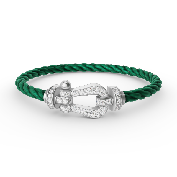 [AM]FORCE LARGE HORSESHOE FULL DIAMOND BRACELET - WHITE GOLD