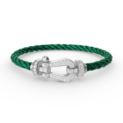 [AM]FORCE LARGE HORSESHOE FULL DIAMOND BRACELET - WHITE GOLD