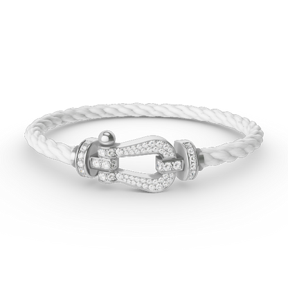 [AM]FORCE LARGE HORSESHOE FULL DIAMOND BRACELET - WHITE GOLD