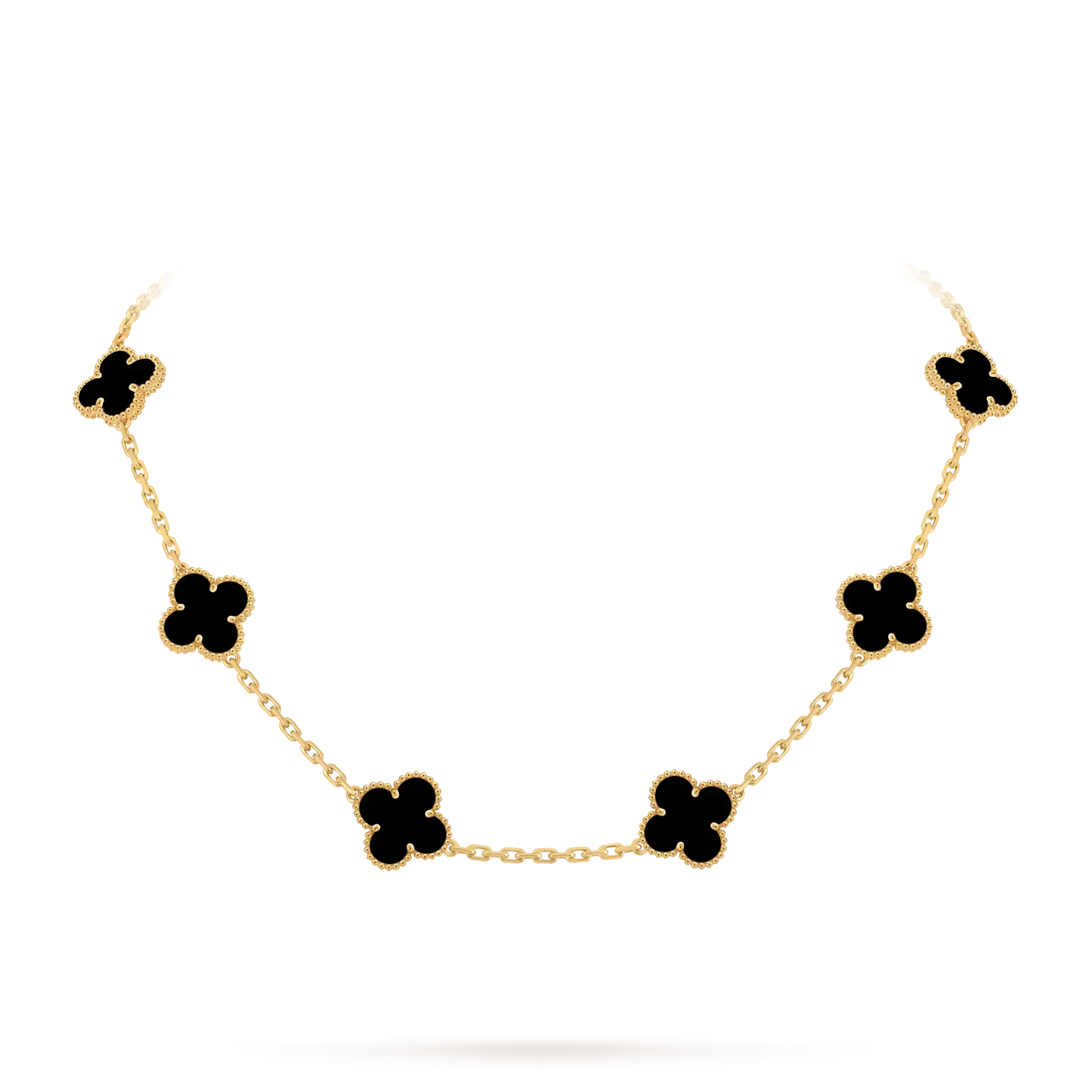 [AM]CLASSIC LUCKY 10-MOTIF CLOVER NECKLACE GOLD COLLECTION